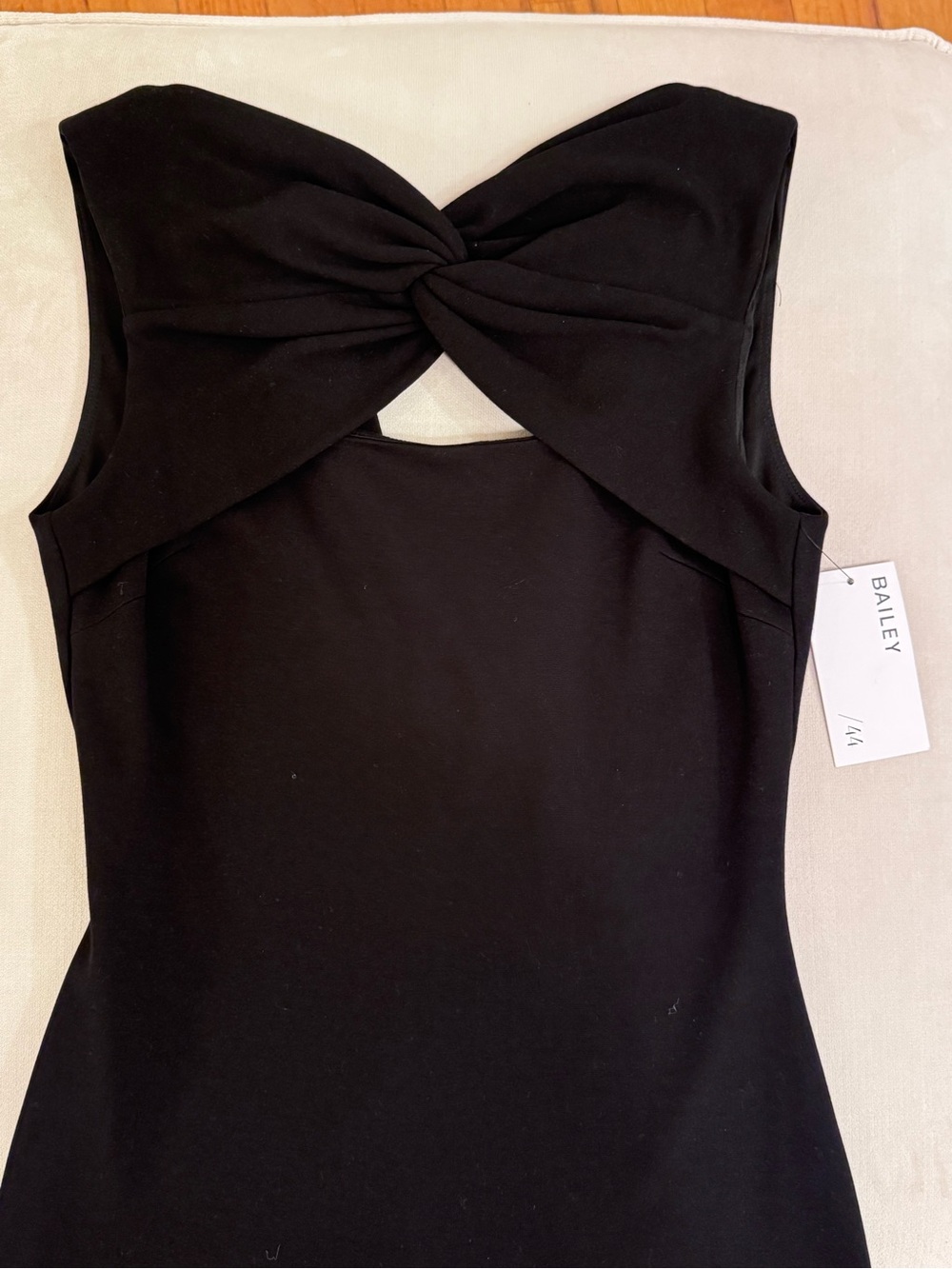 Bailey 44 Black Twist-Front Sleeveless Midi Dress
